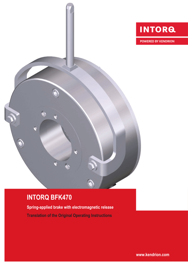 operating instructions spring applied brake BFK470 2021.02 cover