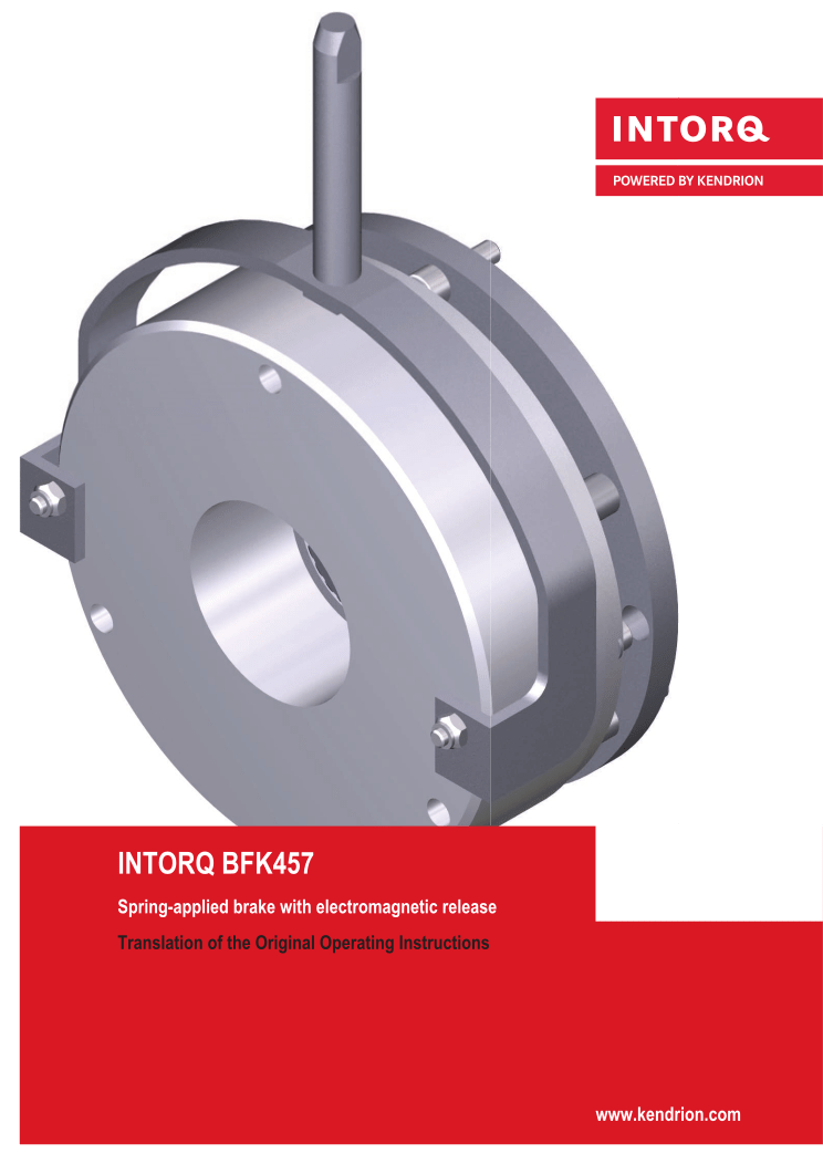 operating instructions spring applied brake BFK457 2022.06 cover